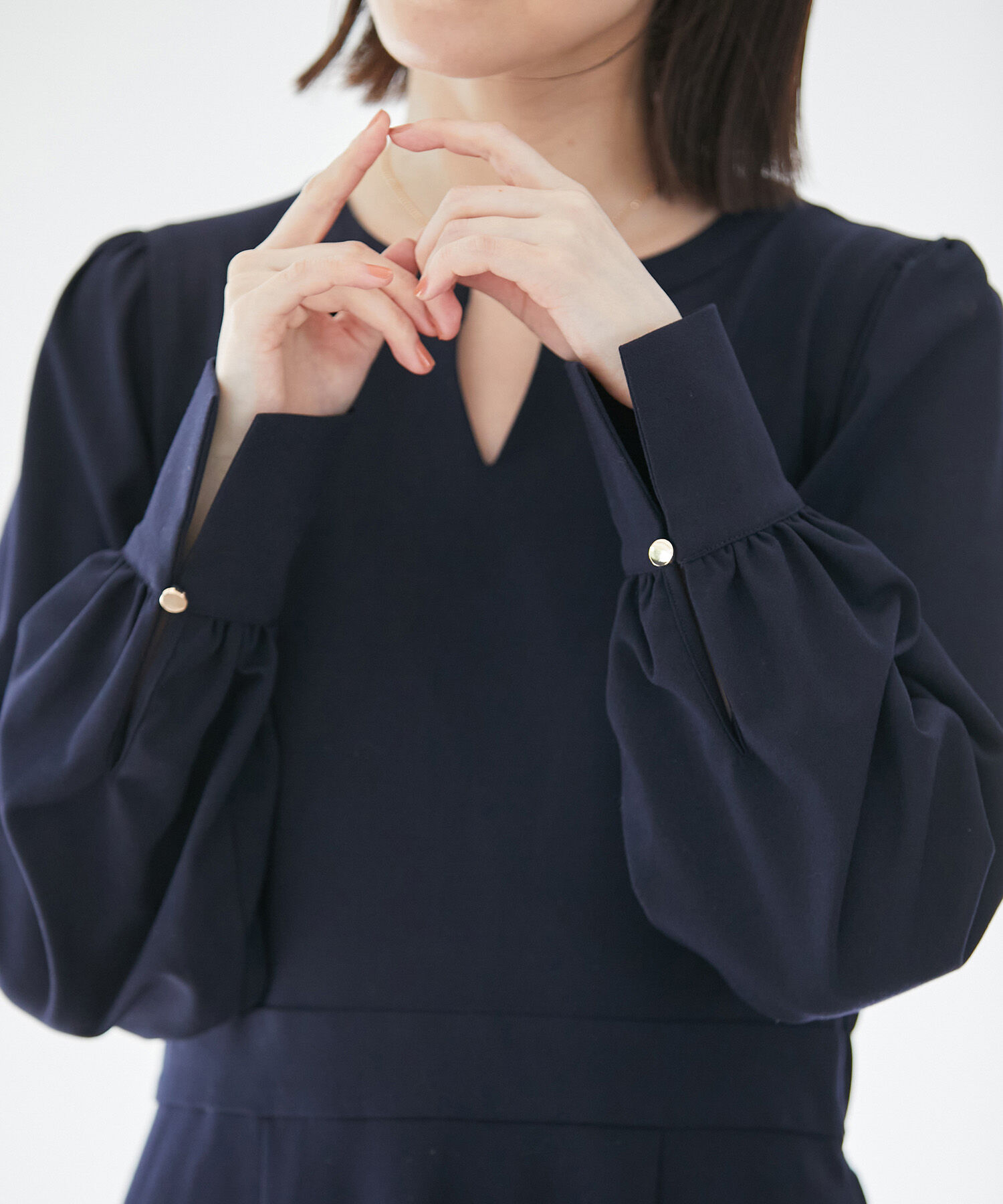 VIS「【270days美ストレッチシリーズ】【洗える】スキッパーワンピース」|ワンピース|