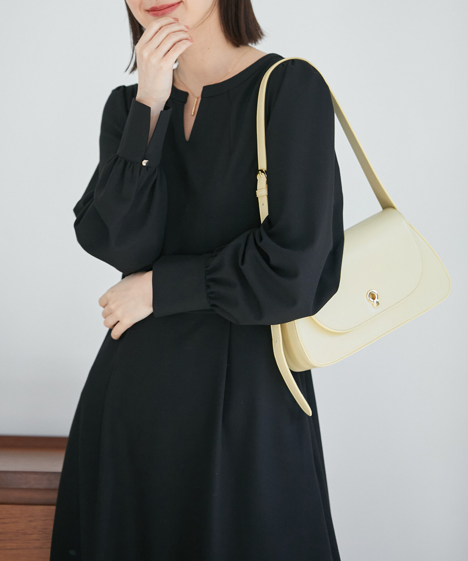 VIS「【270days美ストレッチシリーズ】【洗える】スキッパーワンピース」|ワンピース|