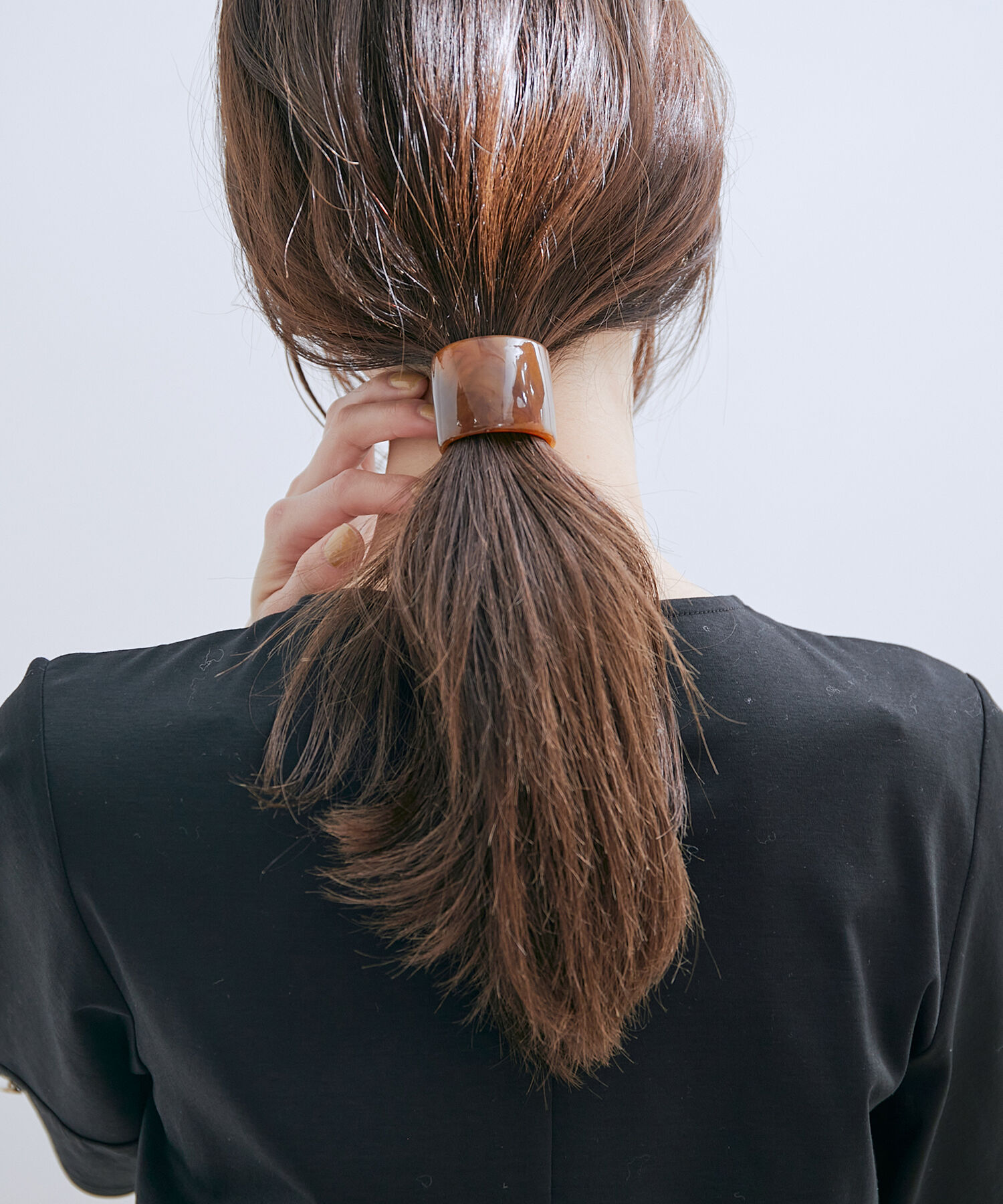 VIS「カラーアクリルヘアゴム」|ヘアゴム・シュシュ|ブラウン(22)