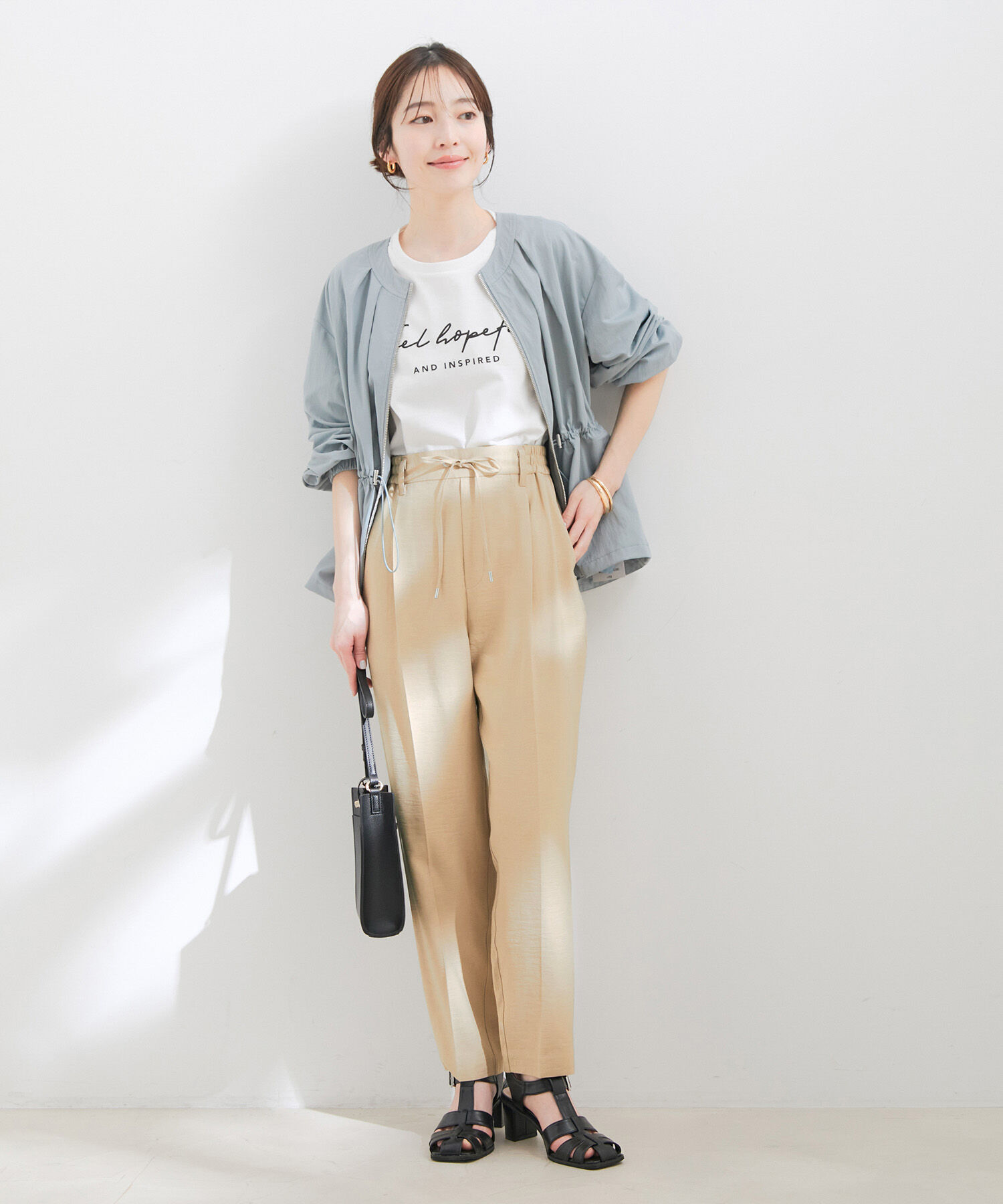 VIS「【接触冷感・洗える】イージーテーパードパンツ」|スラックス|