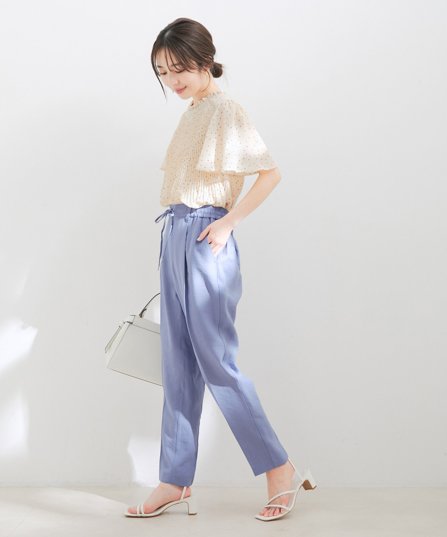 VIS「【接触冷感・洗える】イージーテーパードパンツ」|スラックス|