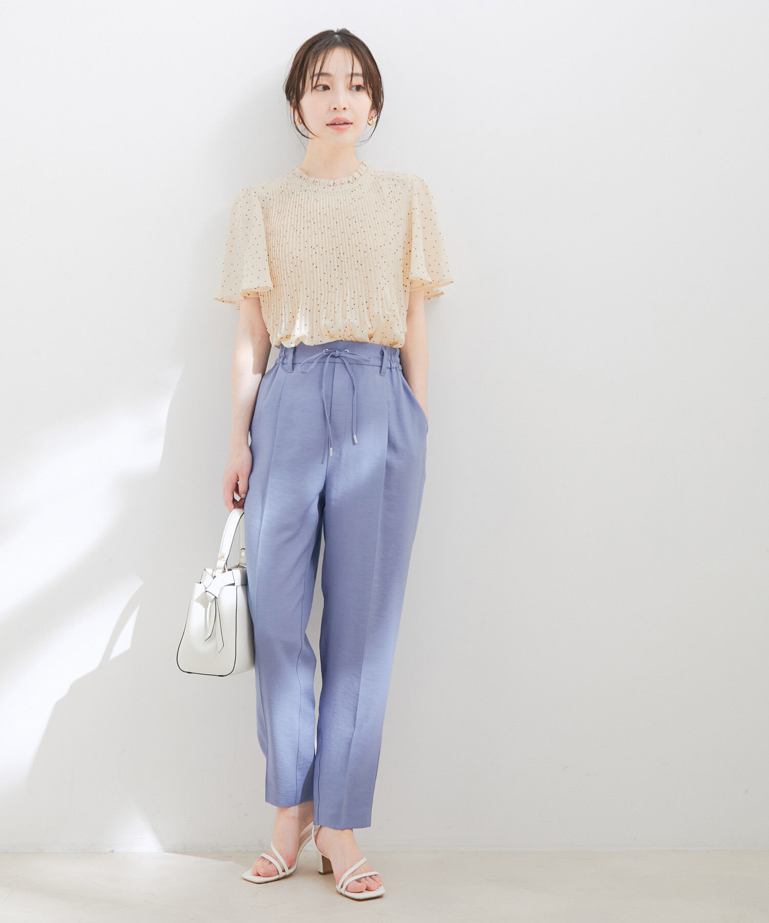 VIS「【接触冷感・洗える】イージーテーパードパンツ」|スラックス|