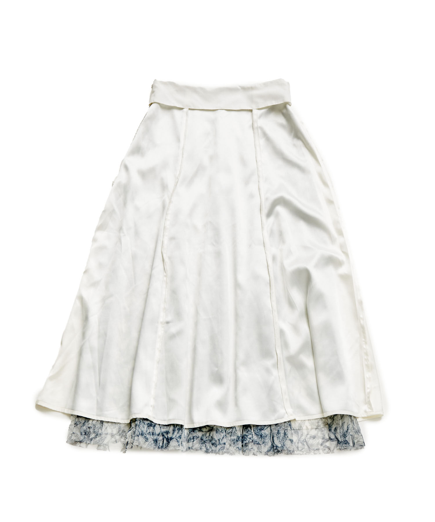 VIS「【洗える】チュール花柄プリントフレアマーメイドスカート」|スカート|