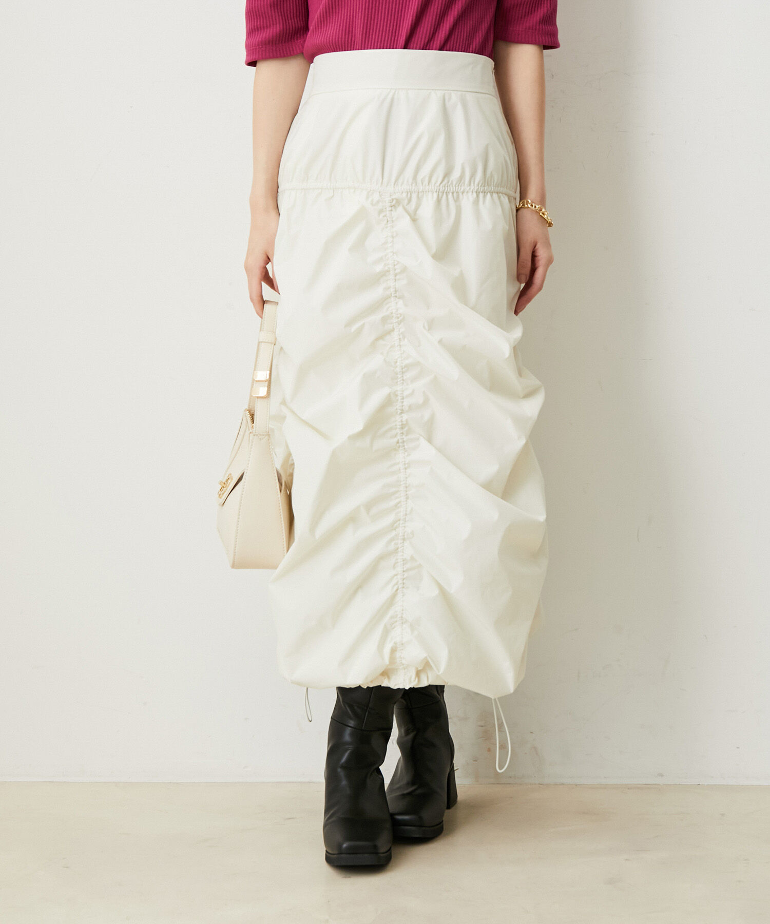 VIS「【洗える】ドロストギャザーバルーンスカート」|スカート|