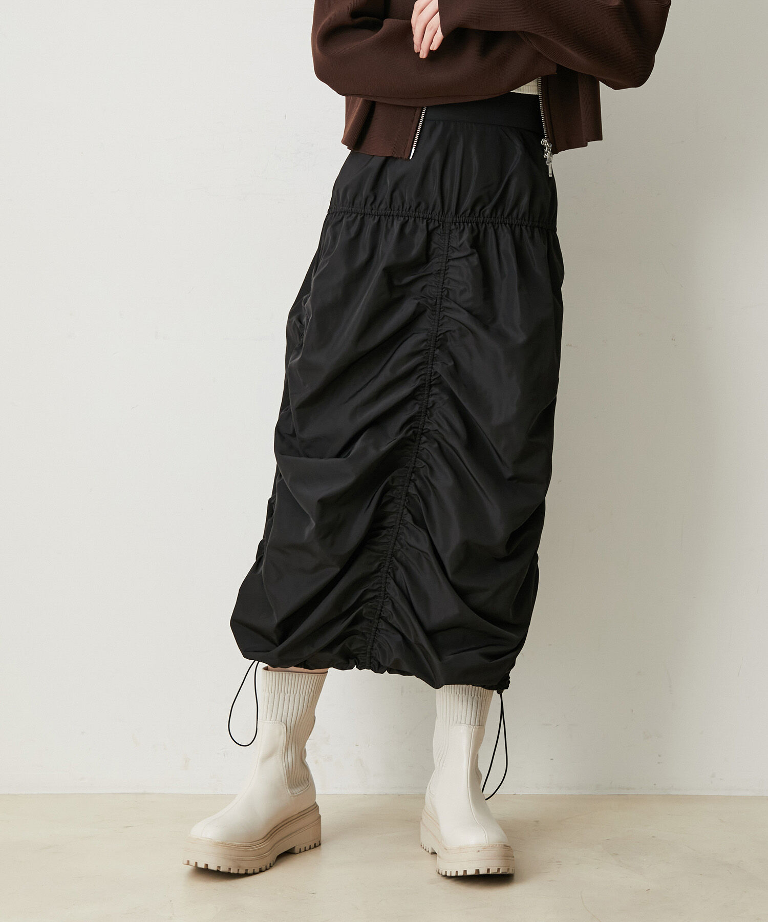 VIS「【洗える】ドロストギャザーバルーンスカート」|スカート|