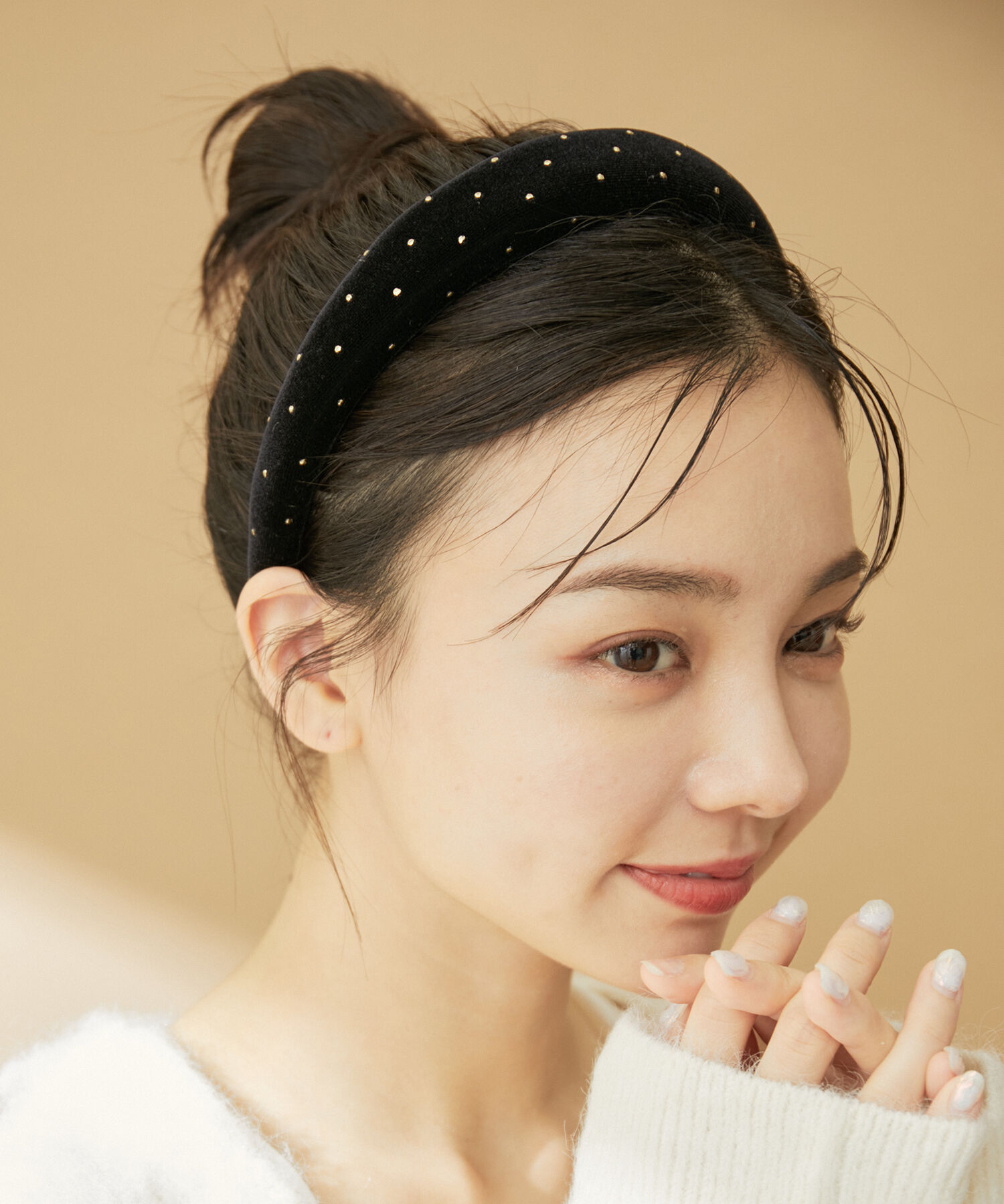 VIS「ベロアビジュードットカチューシャ」|カチューシャ|ゴールド(90)