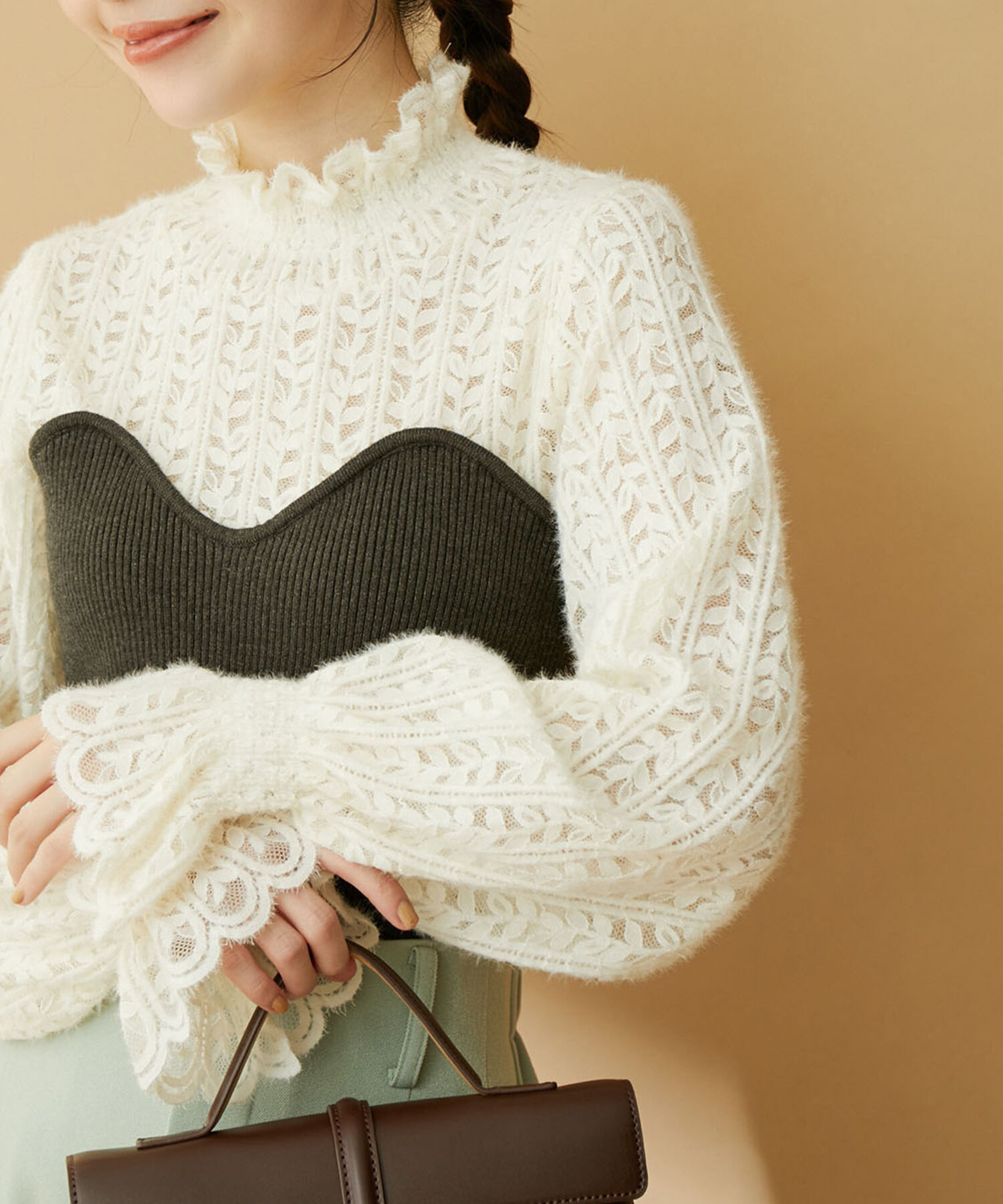 VIS「ビスチェドッキング風フレアスリーブニット」|ニット・セーター|キナリ(16)