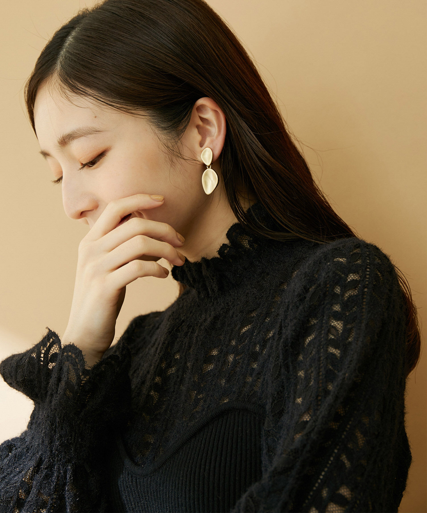 VIS「ビスチェドッキング風フレアスリーブニット」|ニット・セーター|