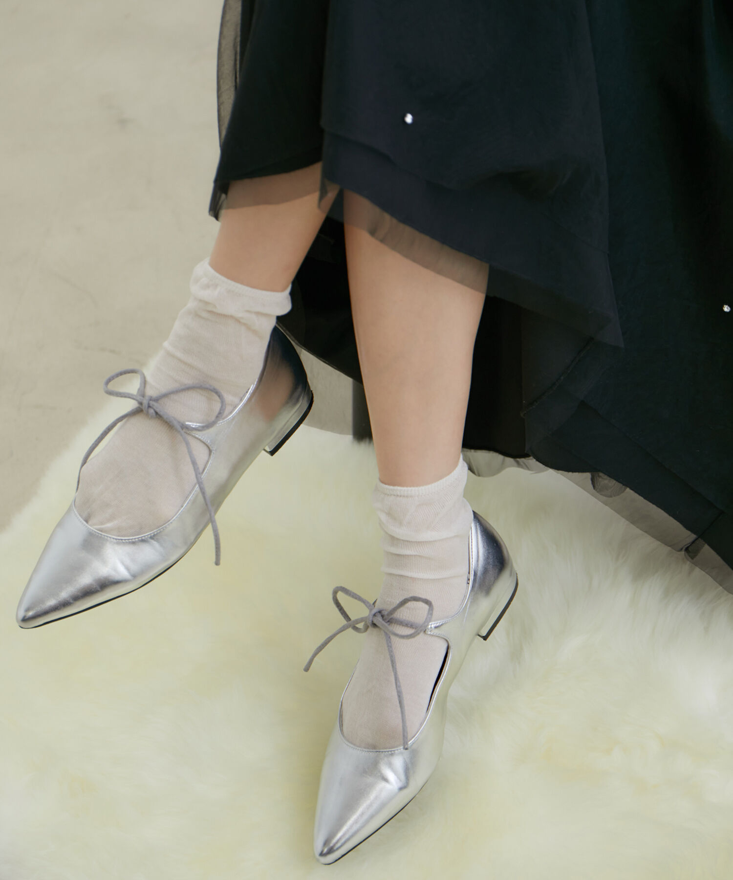 Juze「リボンフラットパンプス」|パンプス|