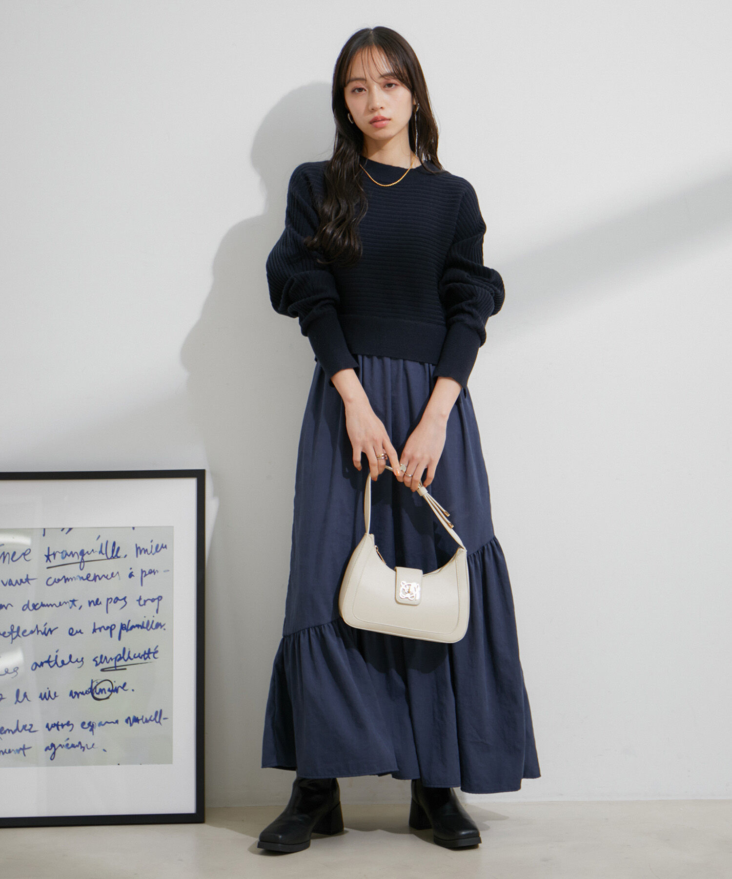 VIS「ドルマンニットドッキングワンピース」|ワンピース|