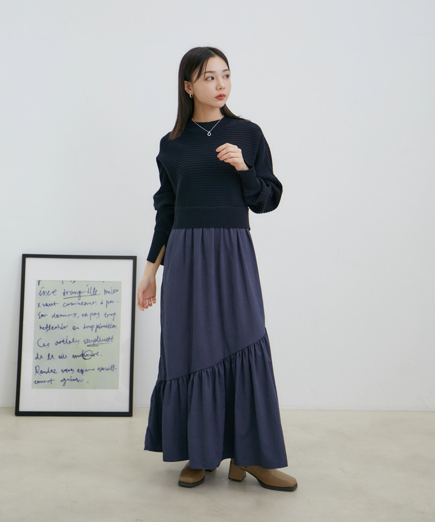 VIS「ドルマンニットドッキングワンピース」|ワンピース|