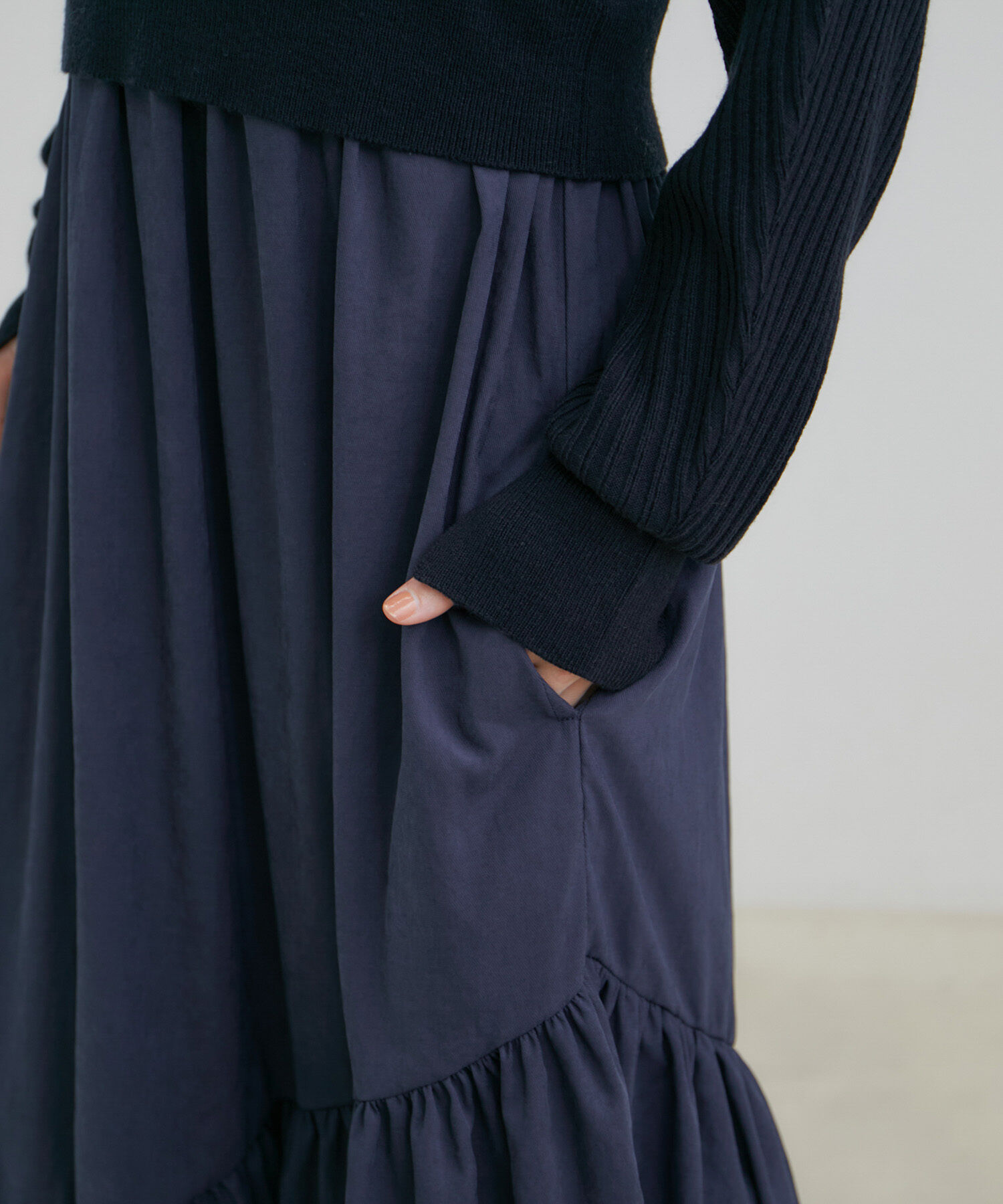 VIS「ドルマンニットドッキングワンピース」|ワンピース|