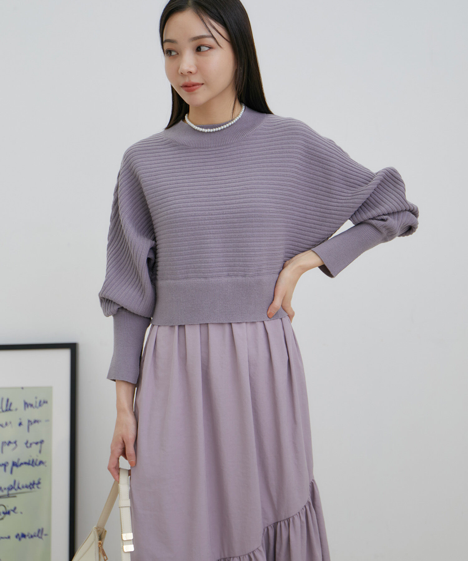 VIS「ドルマンニットドッキングワンピース」|ワンピース|