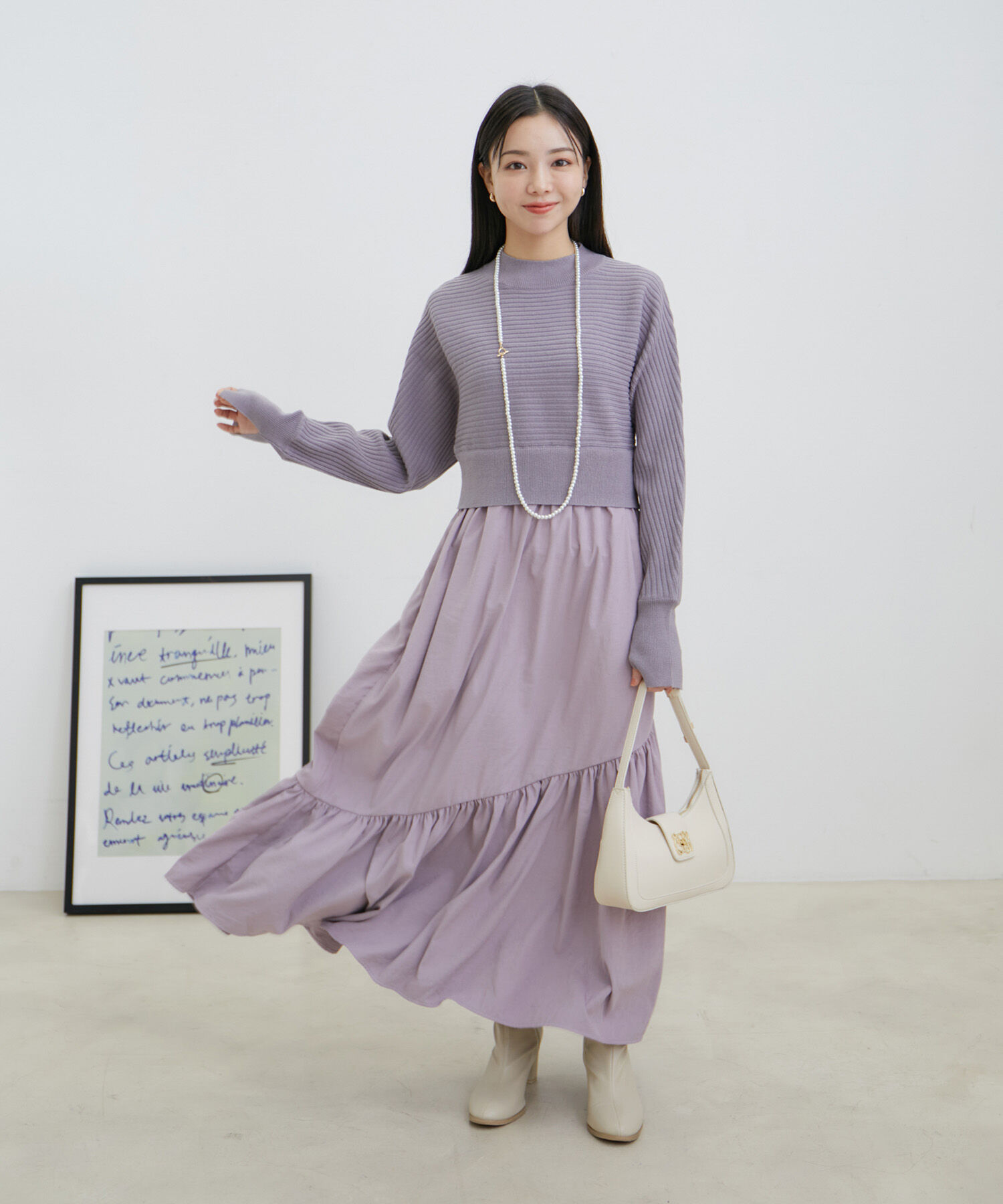 VIS「ドルマンニットドッキングワンピース」|ワンピース|