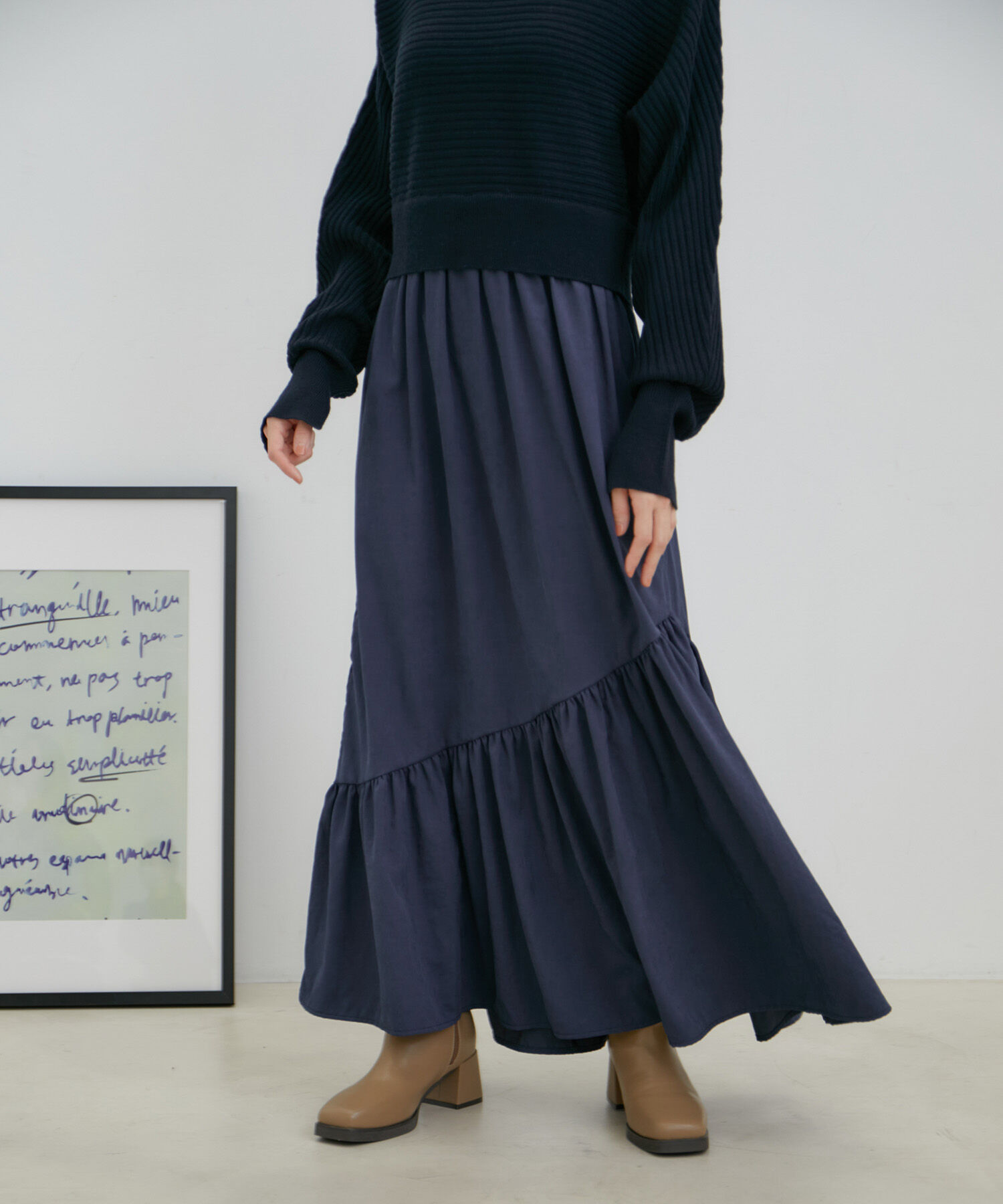 VIS「ドルマンニットドッキングワンピース」|ワンピース|