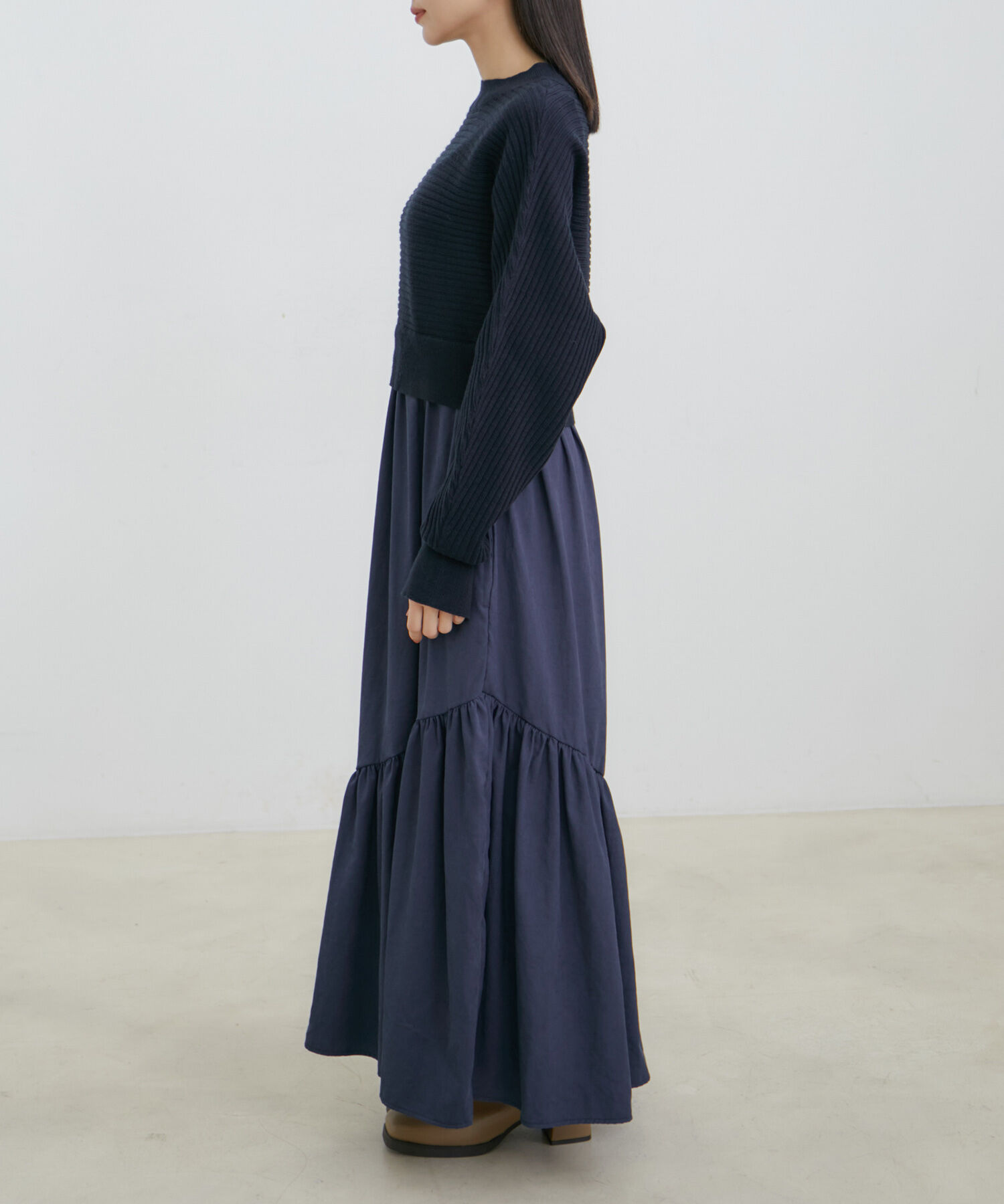 VIS「ドルマンニットドッキングワンピース」|ワンピース|