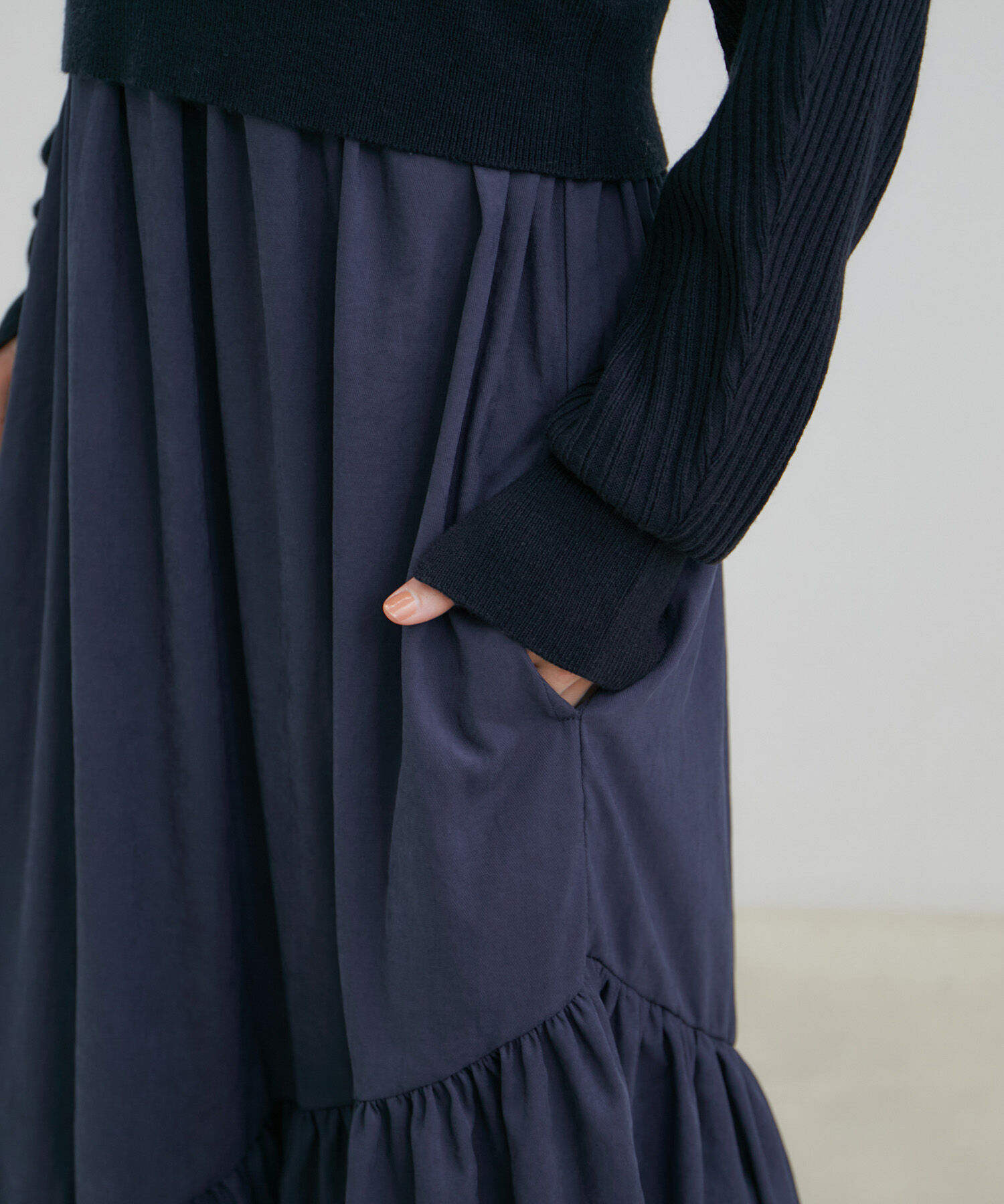 VIS「ドルマンニットドッキングワンピース」|ワンピース|