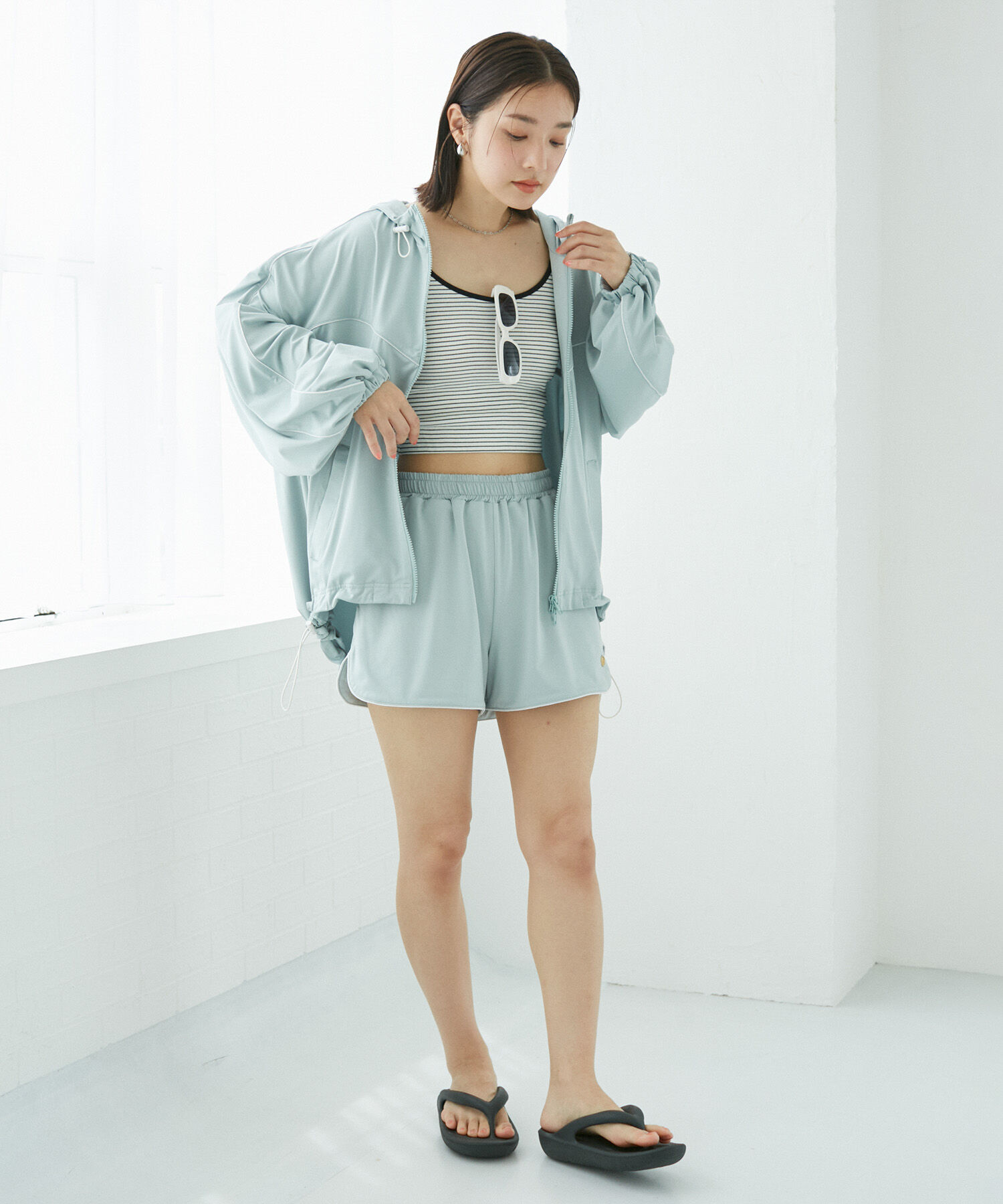 VIS「【WEB限定】ラッシュガード配色ショートパンツ【UVケア/接触冷感/洗える】」|その他|