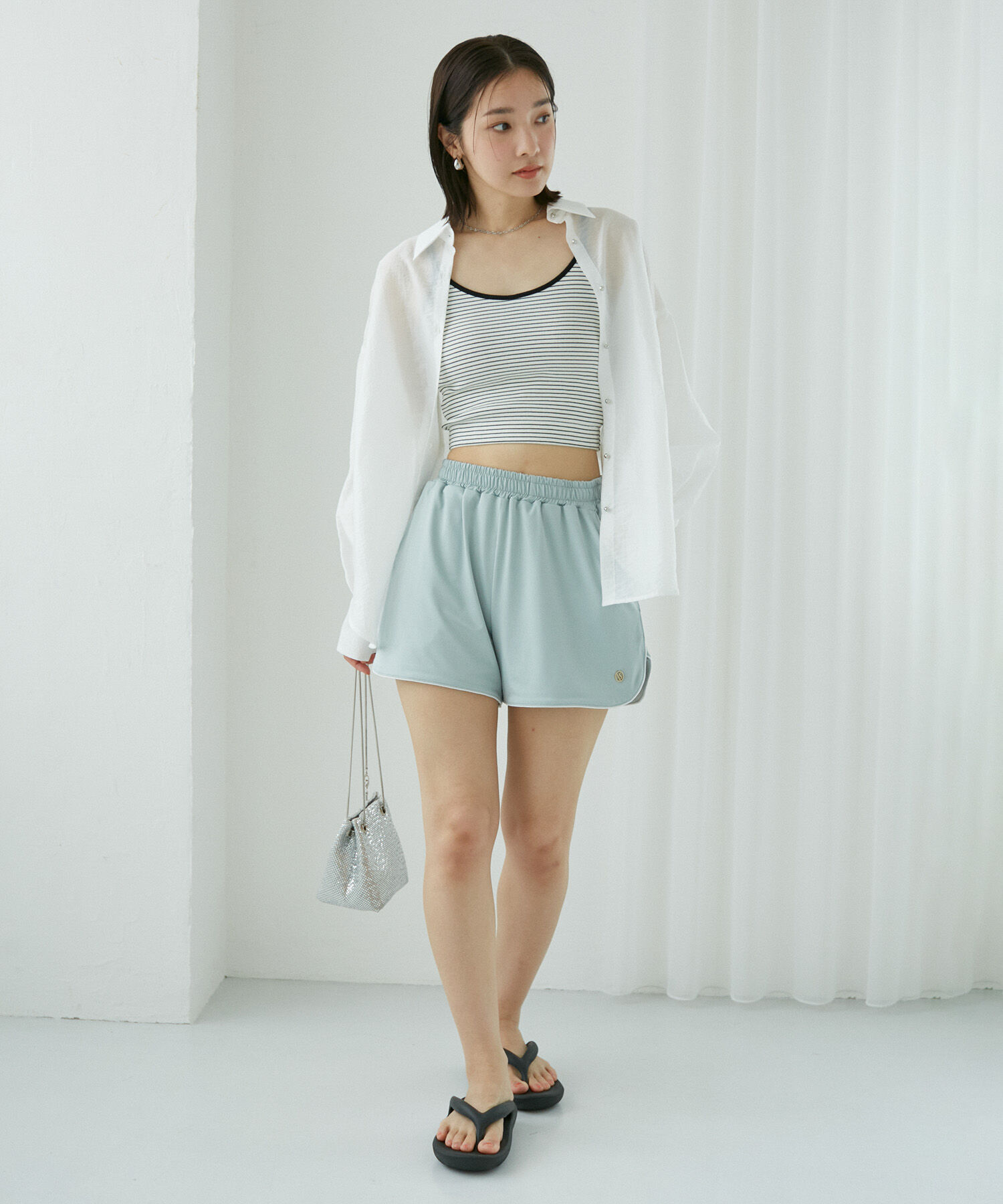 VIS「【WEB限定】ラッシュガード配色ショートパンツ【UVケア/接触冷感/洗える】」|その他|