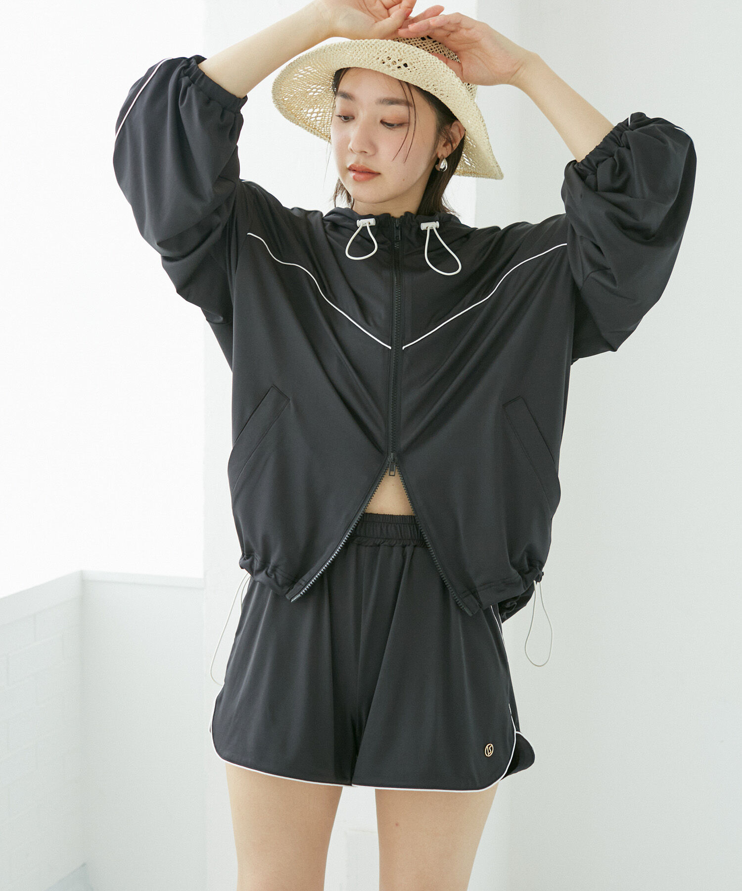 VIS「【WEB限定】ラッシュガード配色ショートパンツ【UVケア/接触冷感/洗える】」|その他|