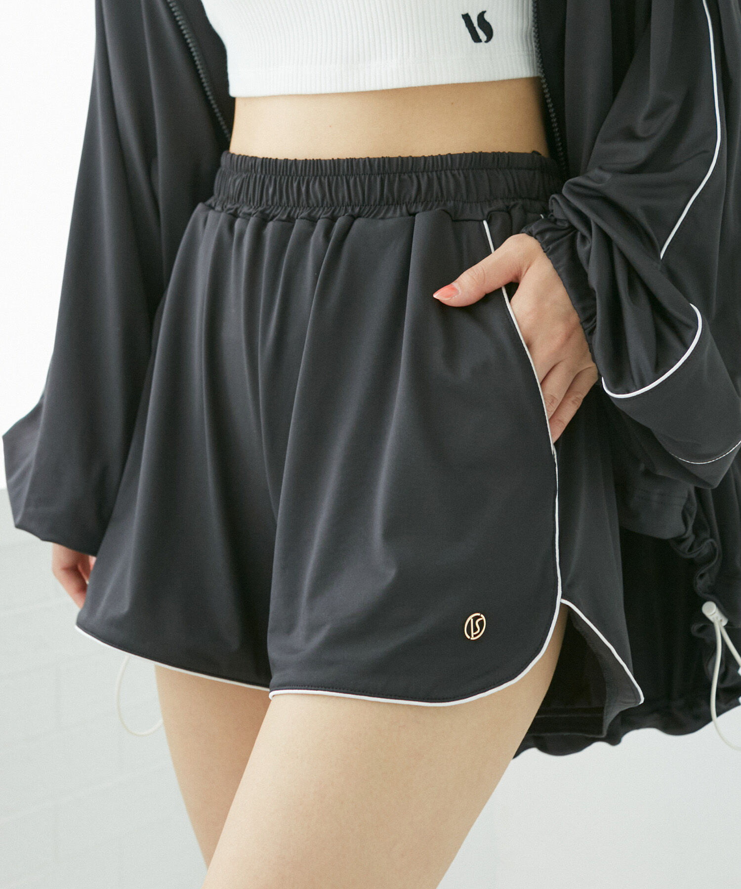 VIS「【WEB限定】ラッシュガード配色ショートパンツ【UVケア/接触冷感/洗える】」|その他|