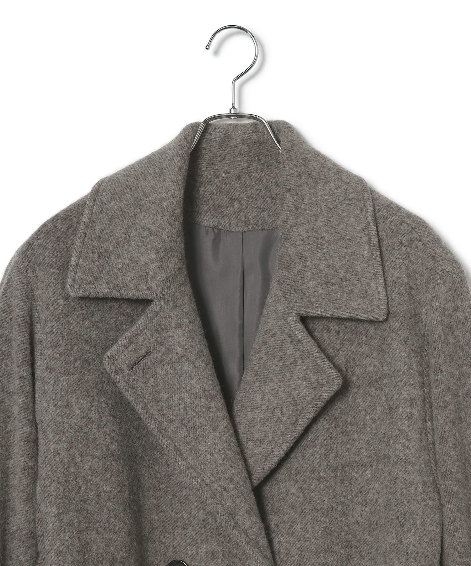 VIS「【JAPAN FABRIC】尾州毛混シャギーロングコート【選べる着丈】【静電気防止】」|ステンカラーコート|