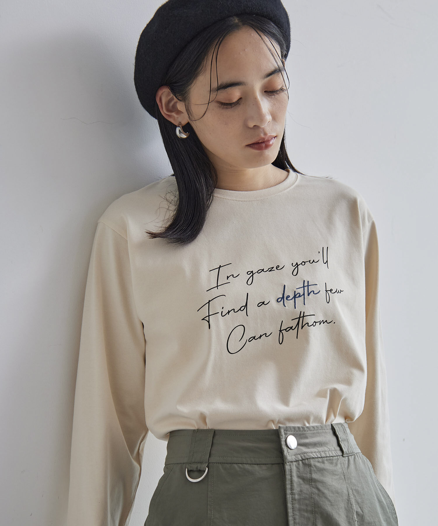 VIS「【洗える】配色ロゴロングTシャツ」|Tシャツ・カットソー|キナリ(16)