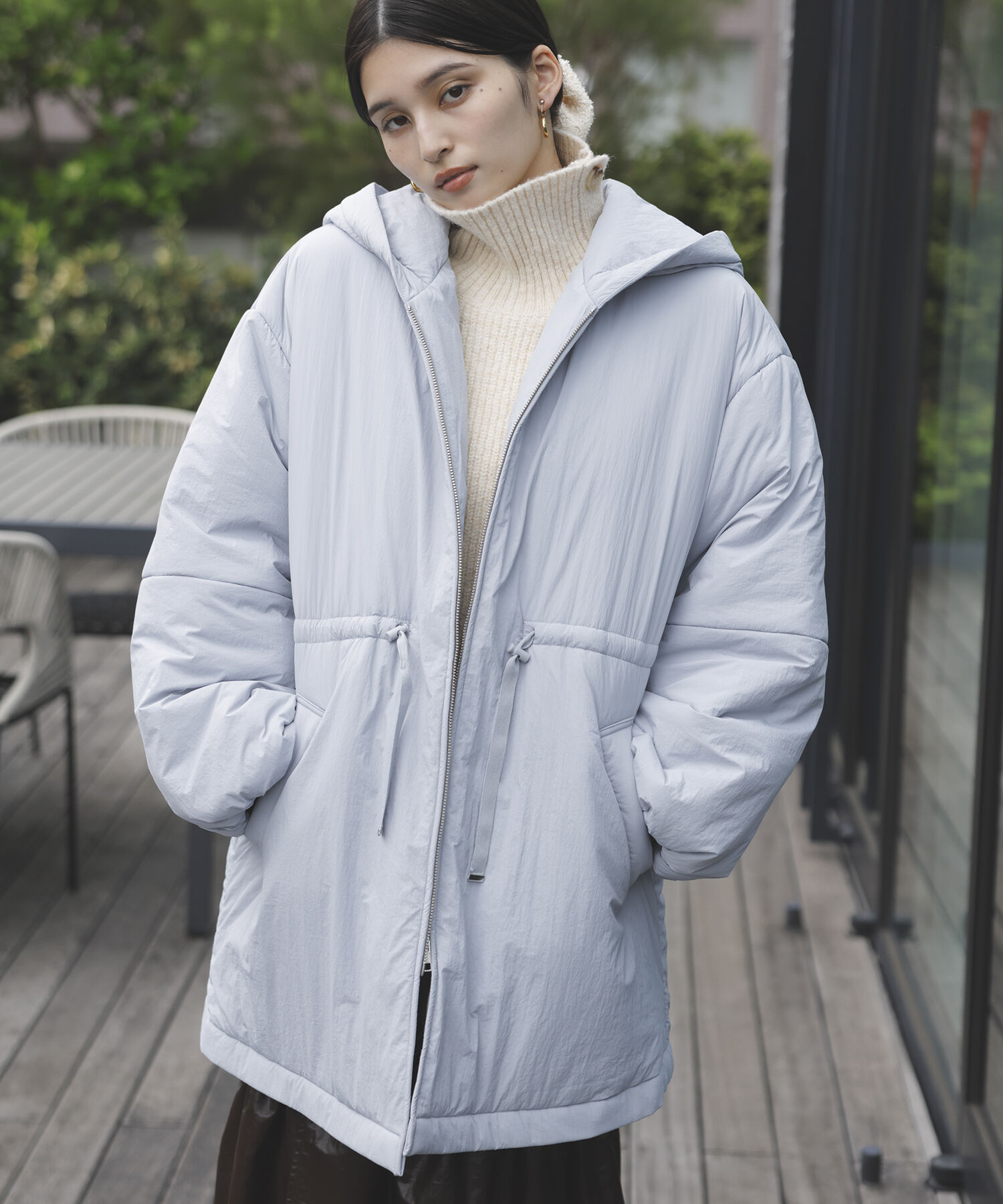 VIS「軽くて温かい中綿ウエストマークコート」|その他|サックス(48)