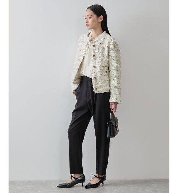 VIS「ツイードノーカラージャケット」|ノーカラージャケット|