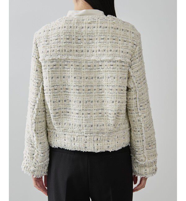 VIS「ツイードノーカラージャケット」|ノーカラージャケット|