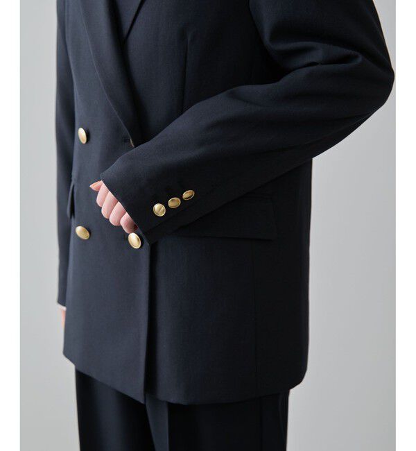 VIS「【美easy】コンフォートツイルWブレスト金ボタンテーラードジャケット【洗える/防シワ/UVケア】」|テーラードジャケット|
