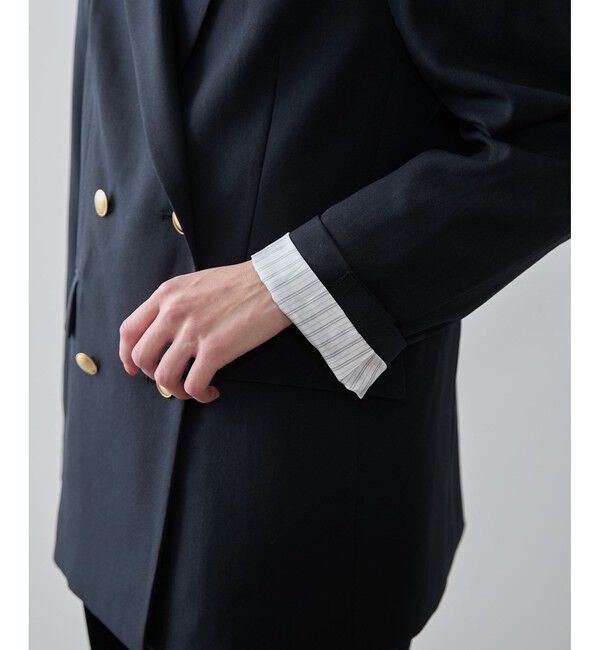 VIS「【美easy】コンフォートツイルWブレスト金ボタンテーラードジャケット【洗える/防シワ/UVケア】」|テーラードジャケット|