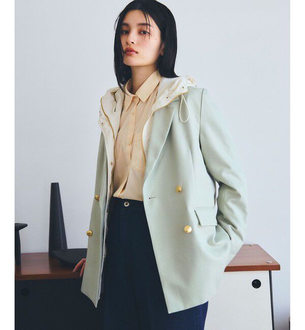 VIS「【美easy】コンフォートツイルWブレスト金ボタンテーラードジャケット【洗える/防シワ/UVケア】」|テーラードジャケット|