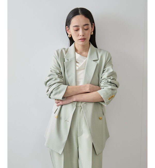 VIS「【美easy】コンフォートツイルWブレスト金ボタンテーラードジャケット【洗える/防シワ/UVケア】」|テーラードジャケット|