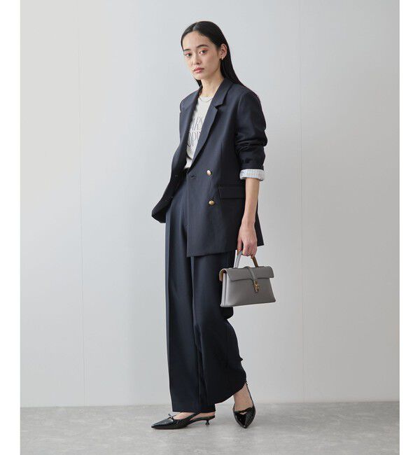 VIS「【美easy】コンフォートツイルWブレスト金ボタンテーラードジャケット【洗える/防シワ/UVケア】」|テーラードジャケット|
