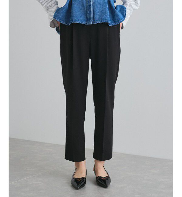 VIS「【洗える/防シワ】ツイルワンタックテーパードパンツ」|チノ|クロメイン