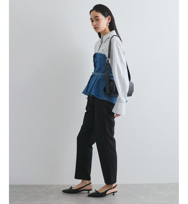 VIS「【洗える/防シワ】ツイルワンタックテーパードパンツ」|チノ|