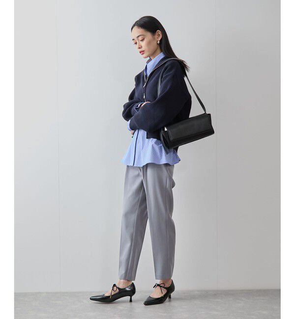 VIS「【洗える/防シワ】ツイルワンタックテーパードパンツ」|チノ|