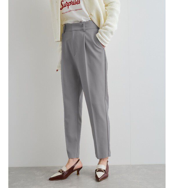 VIS「【洗える/防シワ】ツイルワンタックテーパードパンツ」|チノ|