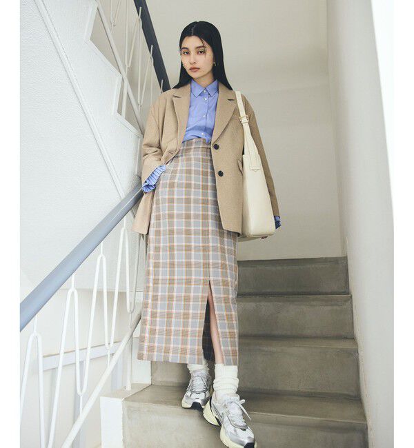 VIS「【美easy】コンフォートツイルウエストデザインIラインスカート【洗える/防シワ/UVケア】」|スカート|