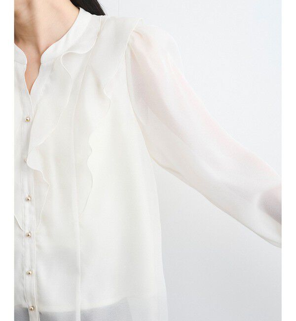 VIS「【洗える】シアーラッフルブラウス」|シャツ・ブラウス|