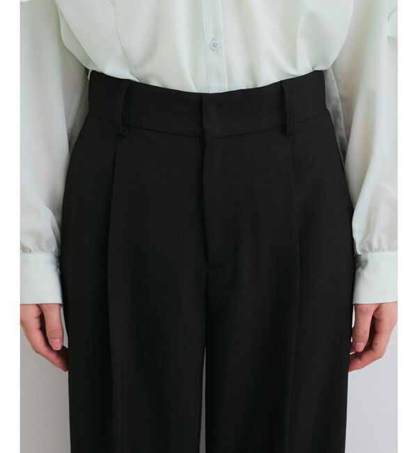 VIS「【美easy】ワンタックワイドスラックスパンツ【接触冷感/洗える】」|スラックス|