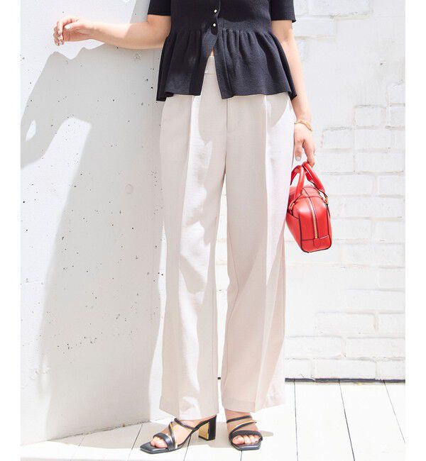 VIS「【美easy】ワンタックワイドスラックスパンツ【接触冷感/洗える】」|スラックス|キナリ(16)