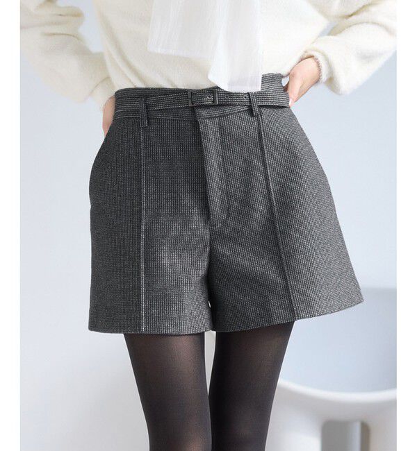 VIS「ジャージメルトンベルト付きショートパンツ」|チノ|グレーサブ(09)