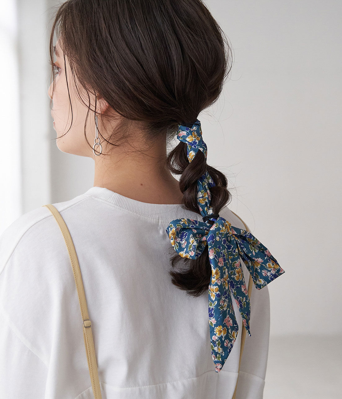 ROPE PICNIC PASSAGE「フラワープリントマルチスカーフ」|バンダナ・スカーフ|グリーン系(35)