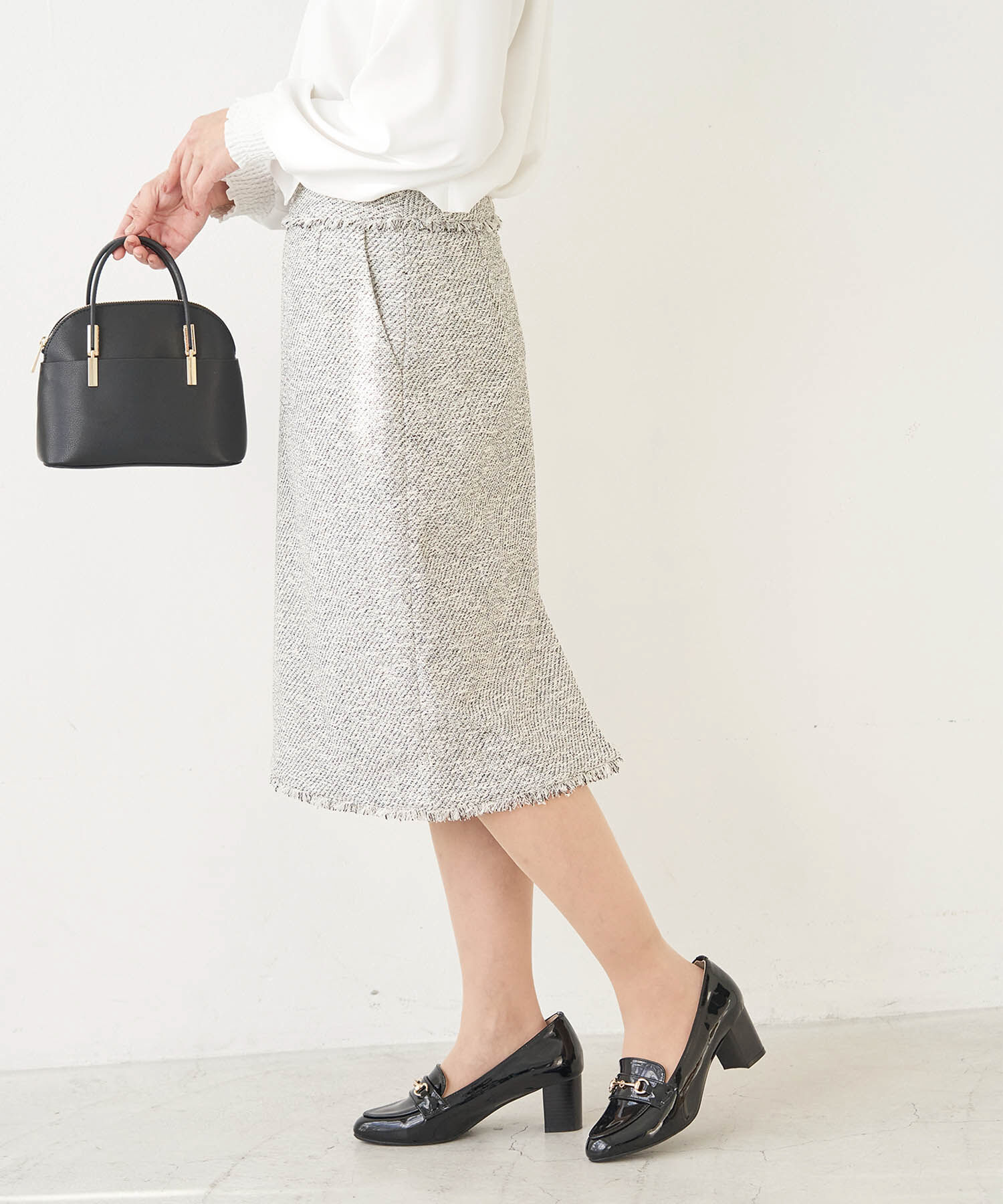 Rope&rsquo;Picnic「【セットアップ対応】ファンシーツィードフリンジペンシルスカート」|スカート|