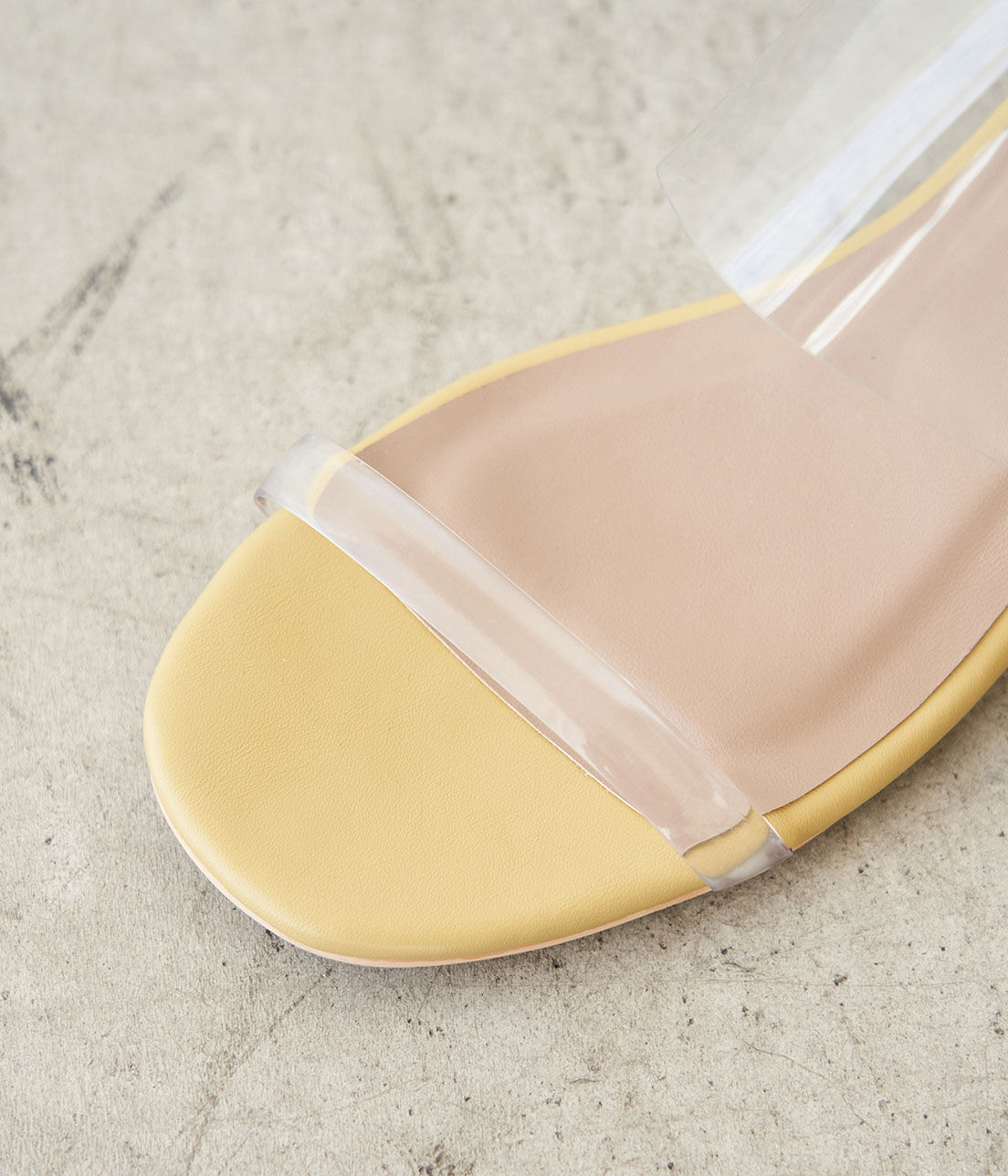 ROPE PICNIC PASSAGE「【WEB限定カラー:イエロー】クリアアッパー円柱クリアヒールミュール」|サンダル|