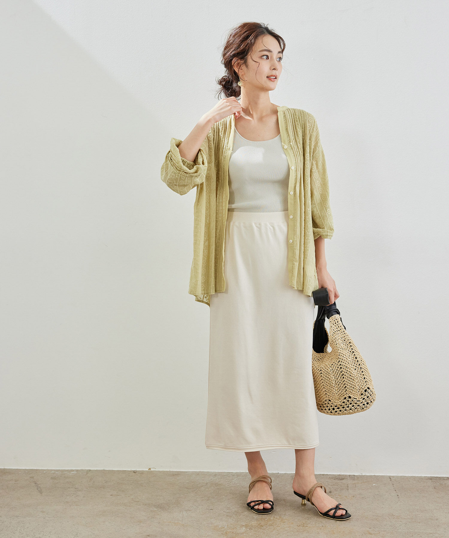 Rope&rsquo;Picnic「【セットアップ対応】ミニ裏毛ロングスカート」|スカート|