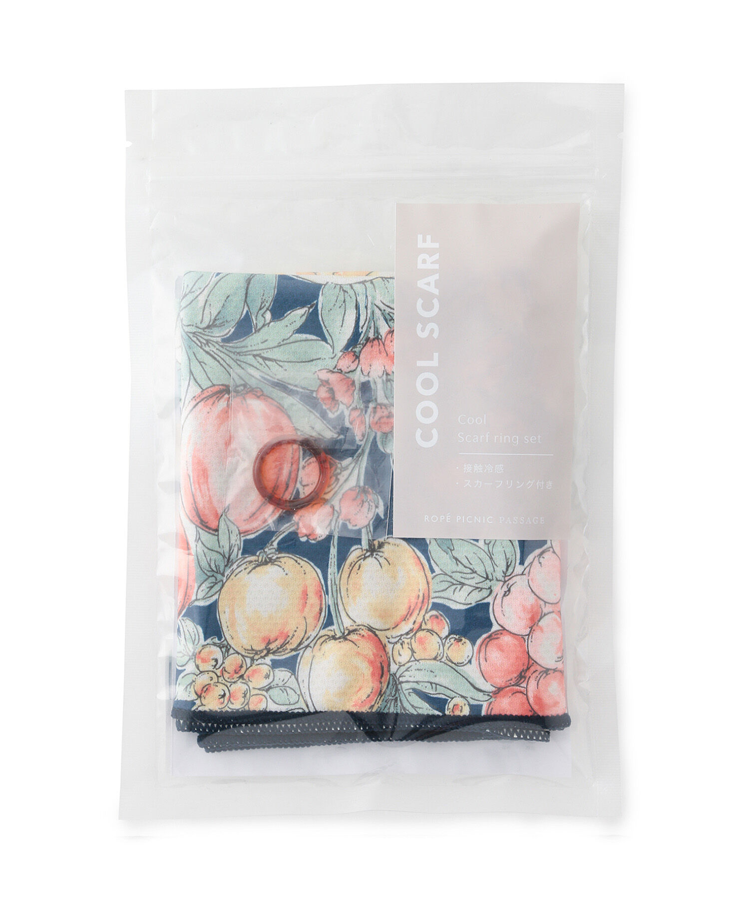 ROPE PICNIC PASSAGE「【接触冷感】スカーフリング付きヴィンテージフルーツ柄スカーフ」|バンダナ・スカーフ|
