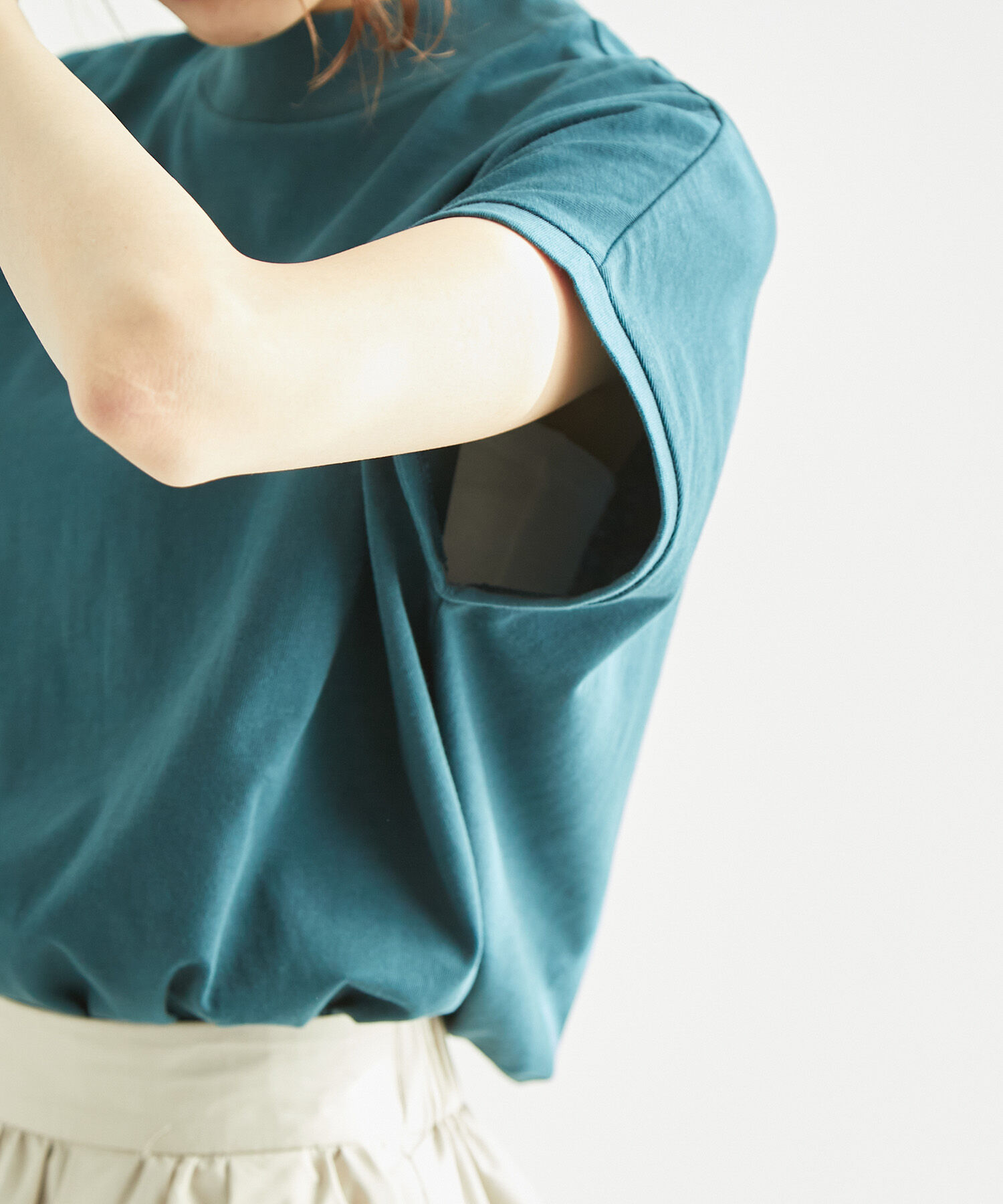 Rope&rsquo;Picnic「ラク美tee/TRUE COTTONモックネックフレンチスリーブトップス」|Tシャツ・カットソー|